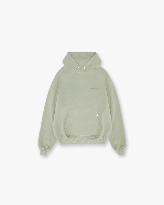 Women's tie - front hoodie in a lightweight fabric for summer layeringRepresent Owners Club Hoodie - Pastel Green
