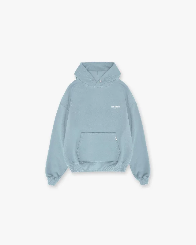 Women's zip - up sweatshirt in pastel blue for a soft and stylish outfitRepresent Owners Club Hoodie - Powder Blue