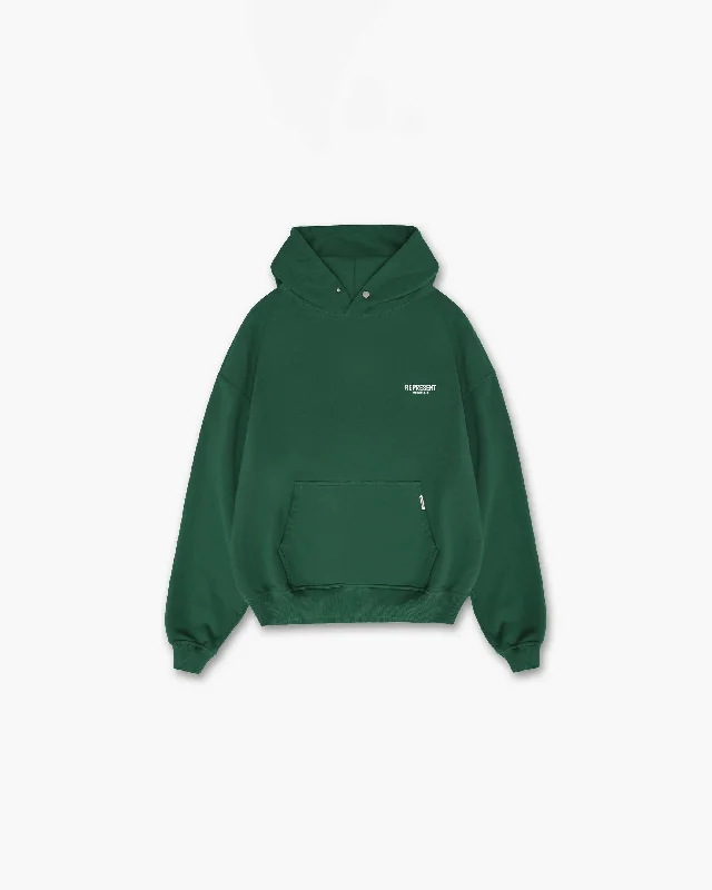 Women's cropped sweatshirt with a lace - trimmed hem for a romantic lookRepresent Owners Club Hoodie - Racing Green