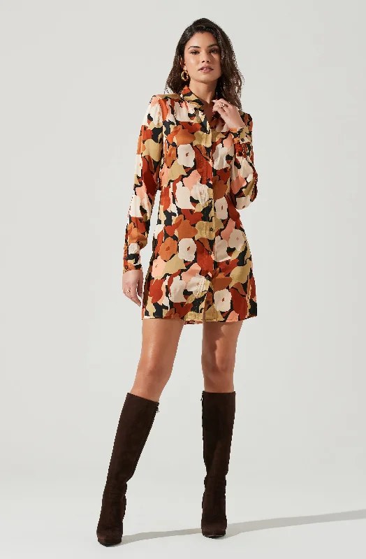 Maxi Women Dress with Floral Print for a Bohemian VibeRetro Abstract Print Long Sleeve Mini Dress Maxi Women Dress with Floral Print for a Bohemian VibeRetro Abstract Print Long Sleeve Mini Dress
