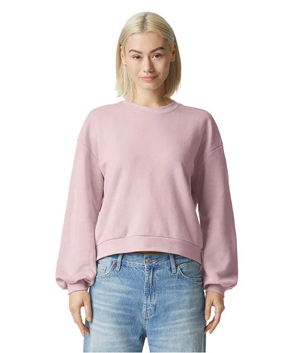 Women's mock - neck sweatshirt made of moisture - wicking material for fitness useRF494 - American Apparel Ladies ReFlex Fleece Crewneck Sweatshirt | Blush