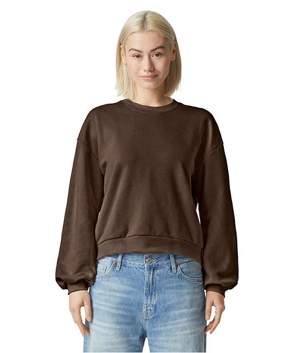 Women's hoodie with a detachable hood for customizable stylingRF494 - American Apparel Ladies ReFlex Fleece Crewneck Sweatshirt | Brown