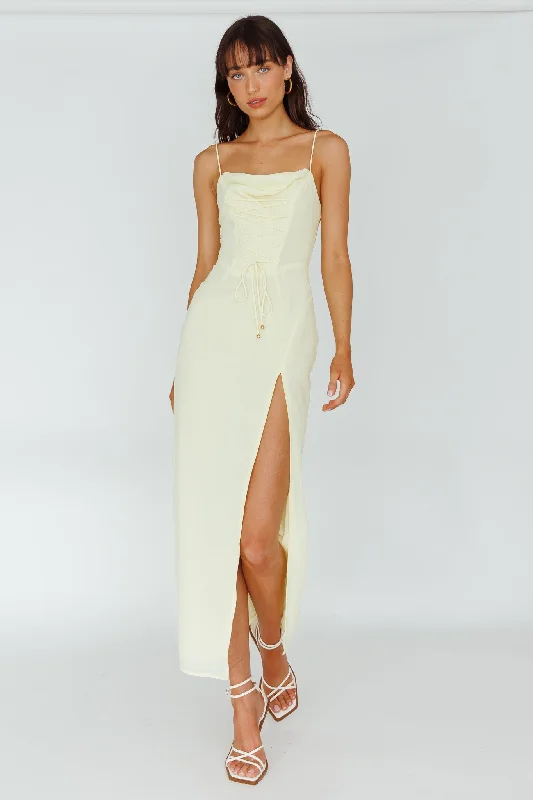 Little Black Women Dress with Sequins for a Glamorous Night OutRyanna Laced Bodice Split Midi Dress Yellow Little Black Women Dress with Sequins for a Glamorous Night OutRyanna Laced Bodice Split Midi Dress Yellow