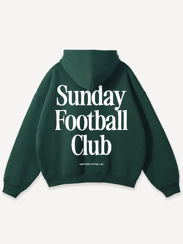 Women's zip - front sweatshirt with contrast stitching for a sporty aestheticSunday Football Club Oversized Hoodie