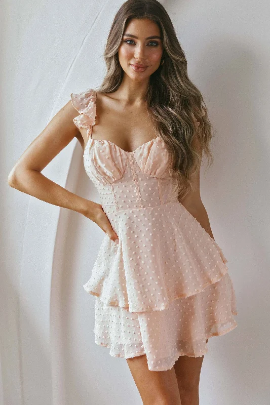 Halter Neck Women Dress to Show Off the Shoulders and NecklineTheory Sweetheart Neckline Frill Strap Mini Dress Textured Peach Halter Neck Women Dress to Show Off the Shoulders and NecklineTheory Sweetheart Neckline Frill Strap Mini Dress Textured Peach