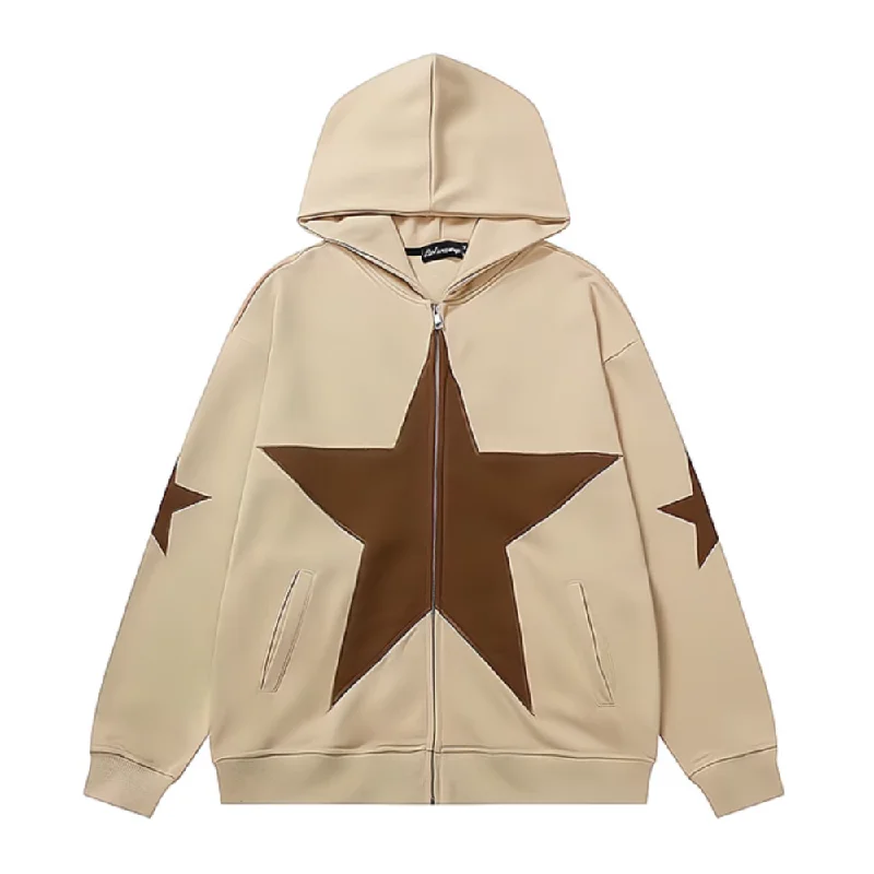 Women's hoodie with a kangaroo pocket and a pom - pom drawstring for added charmUrban Versatile Star Hoodie