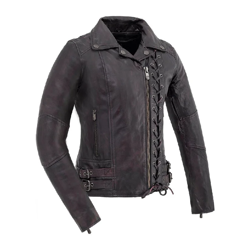 Women's military - style jackets with epaulets for a tough and fashionable appearanceVelocity- Women's Motorcycle Leather Jacket Women's military - style jackets with epaulets for a tough and fashionable appearanceVelocity- Women's Motorcycle Leather Jacket