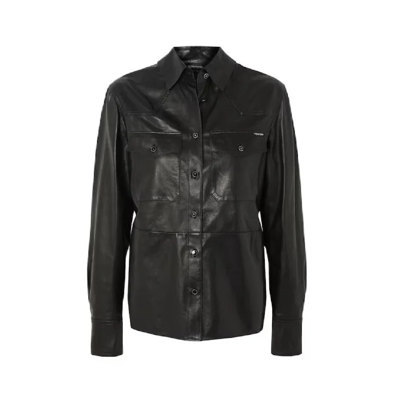 Women's denim jackets with a patchwork design for a bohemian and artsy styleWomen Leather Shirts Made With Sheep Leather Women's denim jackets with a patchwork design for a bohemian and artsy styleWomen Leather Shirts Made With Sheep Leather