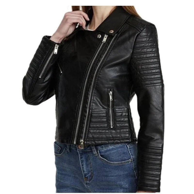 Women's denim jackets with distressed details for a casual and edgy lookWomen Sheep Skin Leather Jacket Women's denim jackets with distressed details for a casual and edgy lookWomen Sheep Skin Leather Jacket