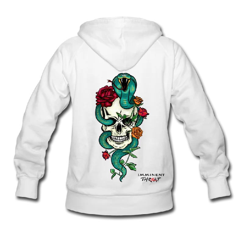 Women's hoodie with a glittery print for a glamorous and sparkly appearanceWomen's Color Snake & Skull Hoodie