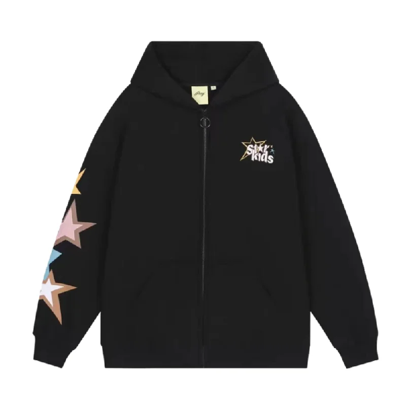 Women's sweatshirt with a mesh panel insert for breathability during workoutsWomen's Colorful Star Hoodie