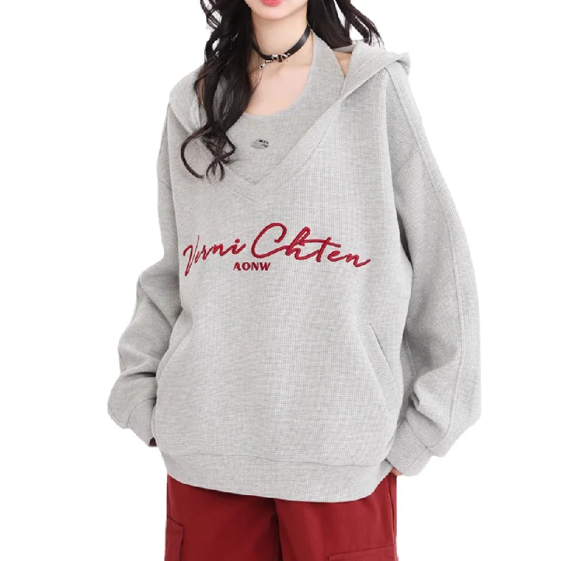 Women's zip - up sweatshirt in pastel blue for a soft and stylish outfitWomen's Halter Solid Color Waffle Hoodie