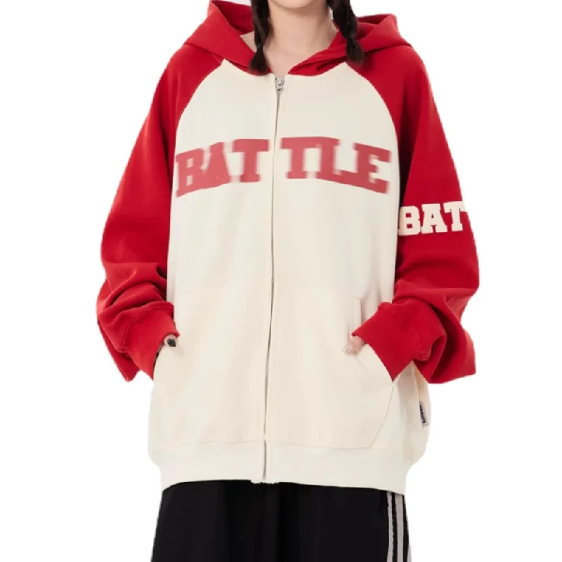 Women's crew - neck sweatshirt in a heather gray shade for a classic and versatile optionWomen's Preppy Blurred Letter Patch Hoodie