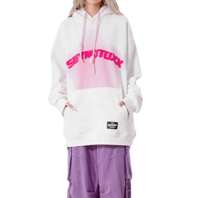Women's sherpa - lined hoodie for extreme cold weather outdoor activitiesWomen's Star Towel Embroidery Gradient Hoodie