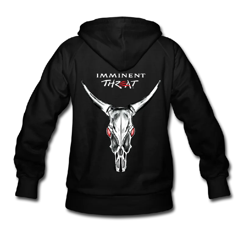 Women's graphic - printed sweatshirt featuring floral patterns for a feminine touchWomen's White Bull Skull Hoodie
