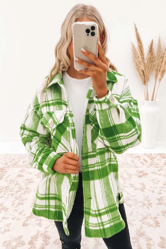 Women's denim jackets with a patchwork design for a bohemian and artsy styleZoey Shacket Green Women's denim jackets with a patchwork design for a bohemian and artsy styleZoey Shacket Green