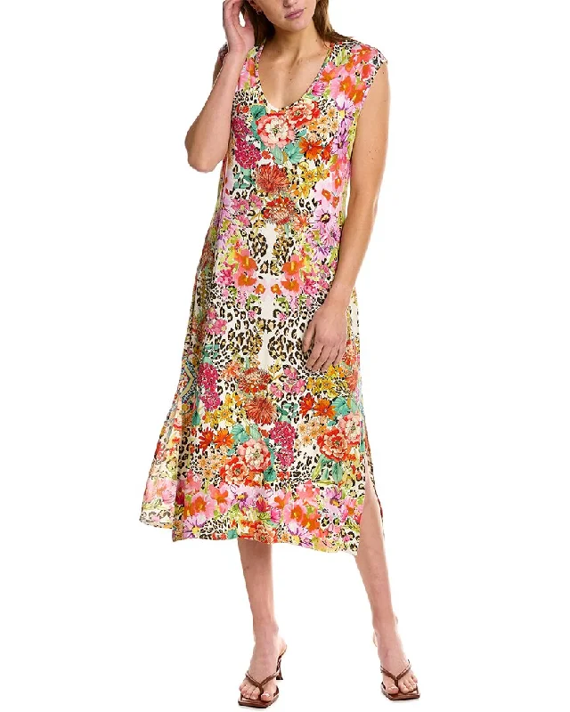 Ruffled Women Dress with Multiple Layers for a Playful and Girly Style Ruffled Women Dress with Multiple Layers for a Playful and Girly Style Johnny Was Wild Garden High Slit Knit Dress