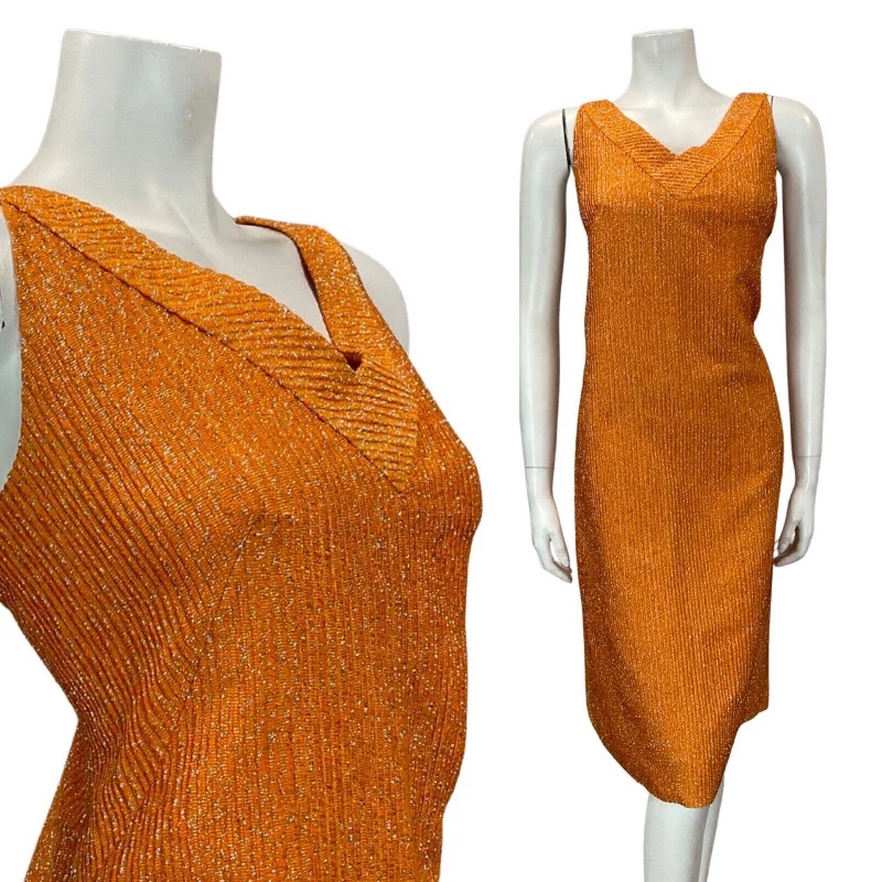 Sleeveless Women Dress in Bright Colors for Summer Parties Sleeveless Women Dress in Bright Colors for Summer Parties VINTAGE 60s 70s BURNT ORANGE SILVER LUREX V-NECK PARTY SLEEVELESS DRESS 12 14 Sleeveless Women Dress in Bright Colors for Summer Parties Sleeveless Women Dress in Bright Colors for Summer Parties VINTAGE 60s 70s BURNT ORANGE SILVER LUREX V-NECK PARTY SLEEVELESS DRESS 12 14