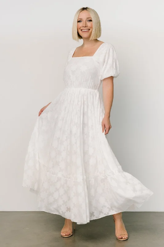 Maxi dresses with thin spaghetti straps for a delicate and feminine feelAlta Jacquard Maxi Dress | Off White