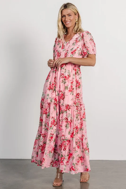Maxi dresses with balloon sleeves for a vintage - inspired styleCadella Maxi Dress | Pink Floral