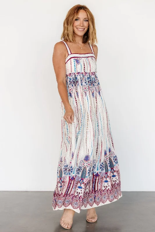 Maxi dresses with geometric prints for a contemporary aestheticIvania Tank Maxi Dress | Cream Multi