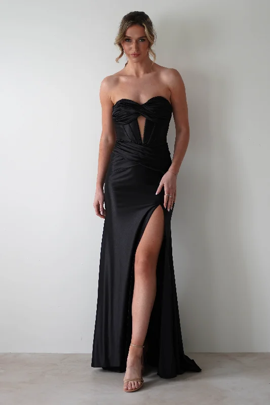 Maxi dresses with tassel accents for a fun and lively touchKarra Boducon Strapless Gown | Black