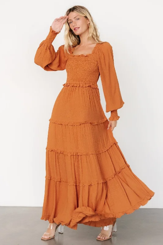 Maxi dresses with a pleated skirt for a timeless and elegant appearanceLana Smocked Maxi Dress | Camel
