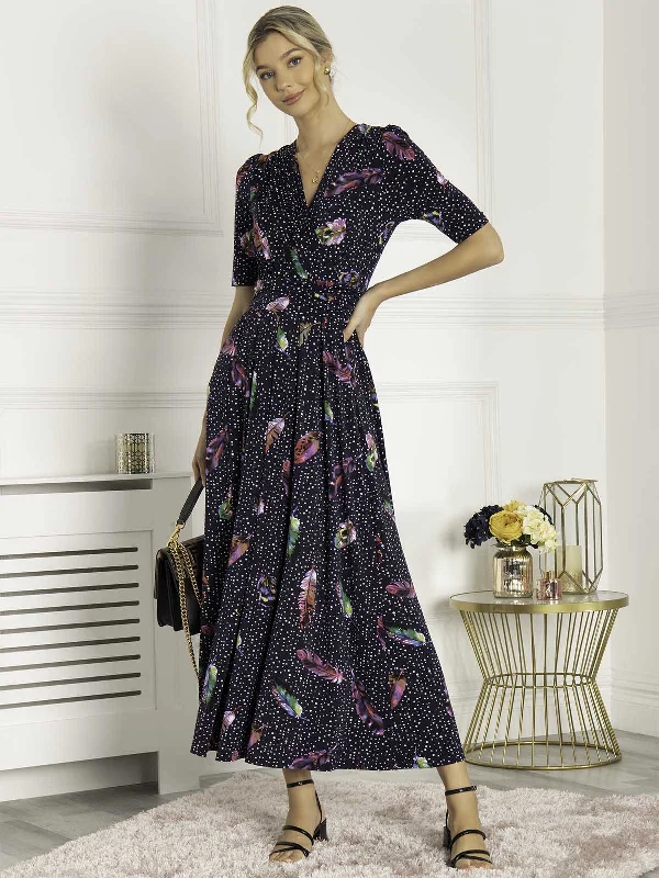Midi dresses with empire waists for a flattering maternity optionAiris Printed Maxi Dress, Navy Multi Midi dresses with empire waists for a flattering maternity optionAiris Printed Maxi Dress, Navy Multi