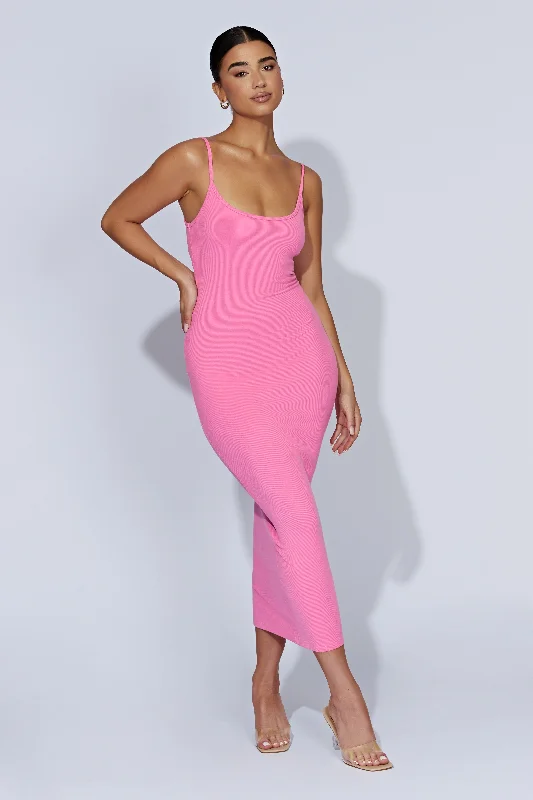 Midi dresses with metallic threads for a glamorous evening eventAlexis Ribbed Cami Midi Dress - Bubblegum Pink Midi dresses with metallic threads for a glamorous evening eventAlexis Ribbed Cami Midi Dress - Bubblegum Pink