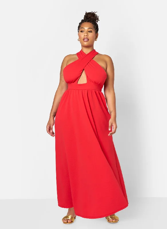 Midi dresses with keyhole backs for a flirty and unexpected detailEleanor Keyhole Skater Maxi Dress w. Pockets