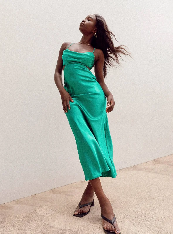 Midi dresses with lace - up fronts for a unique and adjustable styleGiselle Midi Dress Green Midi dresses with lace - up fronts for a unique and adjustable styleGiselle Midi Dress Green