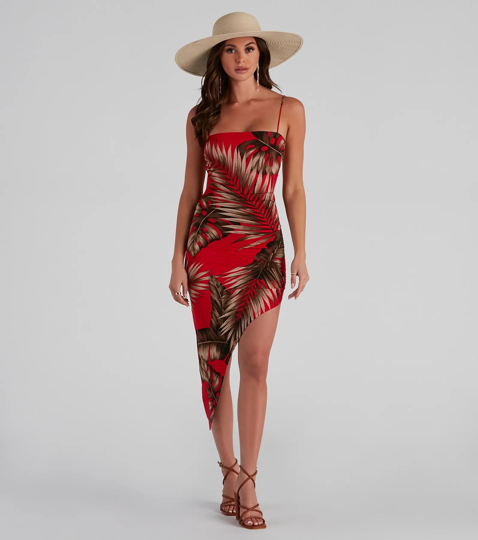 Midi dresses with geometric cutouts for a contemporary and edgy lookIsland Palms Strappy Midi Dress