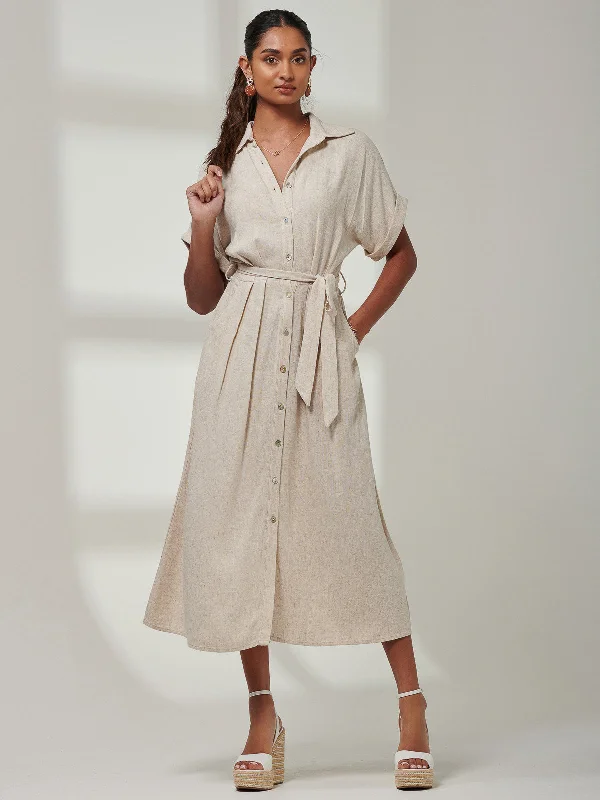 Midi dresses with ruched bodices for a feminine and fitted feelJessie Linen Shirt Midi Dress, Oatmeal Midi dresses with ruched bodices for a feminine and fitted feelJessie Linen Shirt Midi Dress, Oatmeal