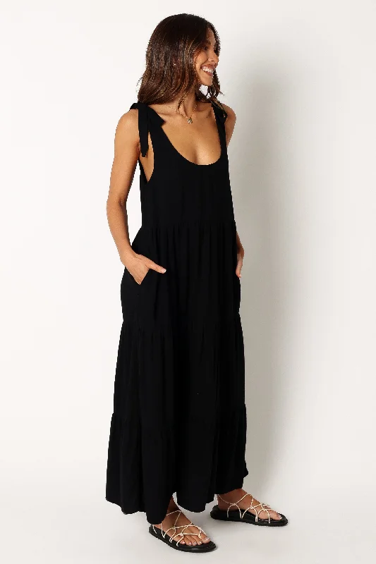 Midi dresses with gathered skirts for a full and flowing silhouetteMarcy Midi Dress - Black