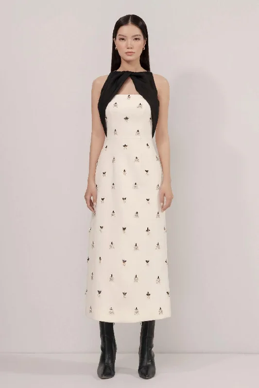 Midi dresses with patchwork patterns for a one - of - a - kind styleMirabel Sheath Sleeveless Poly Viscose Midi Dress