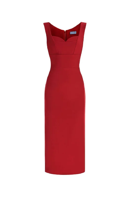 Midi dresses with tassel accents for a bohemian and free - spirited styleOlymphia Pencil Strappy Cotton Polyester Midi Dress