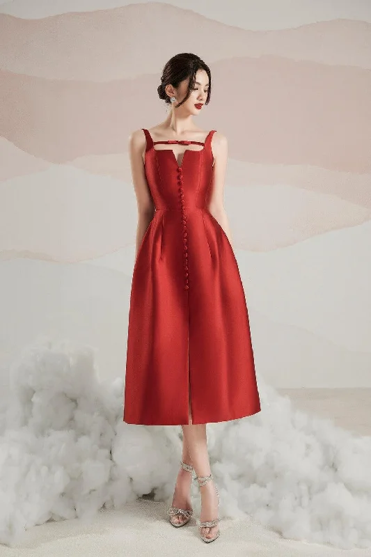Midi dresses with sheer panels for a touch of allureRosie A-line Strappy Trerena Taffeta Midi Dress Midi dresses with sheer panels for a touch of allureRosie A-line Strappy Trerena Taffeta Midi Dress
