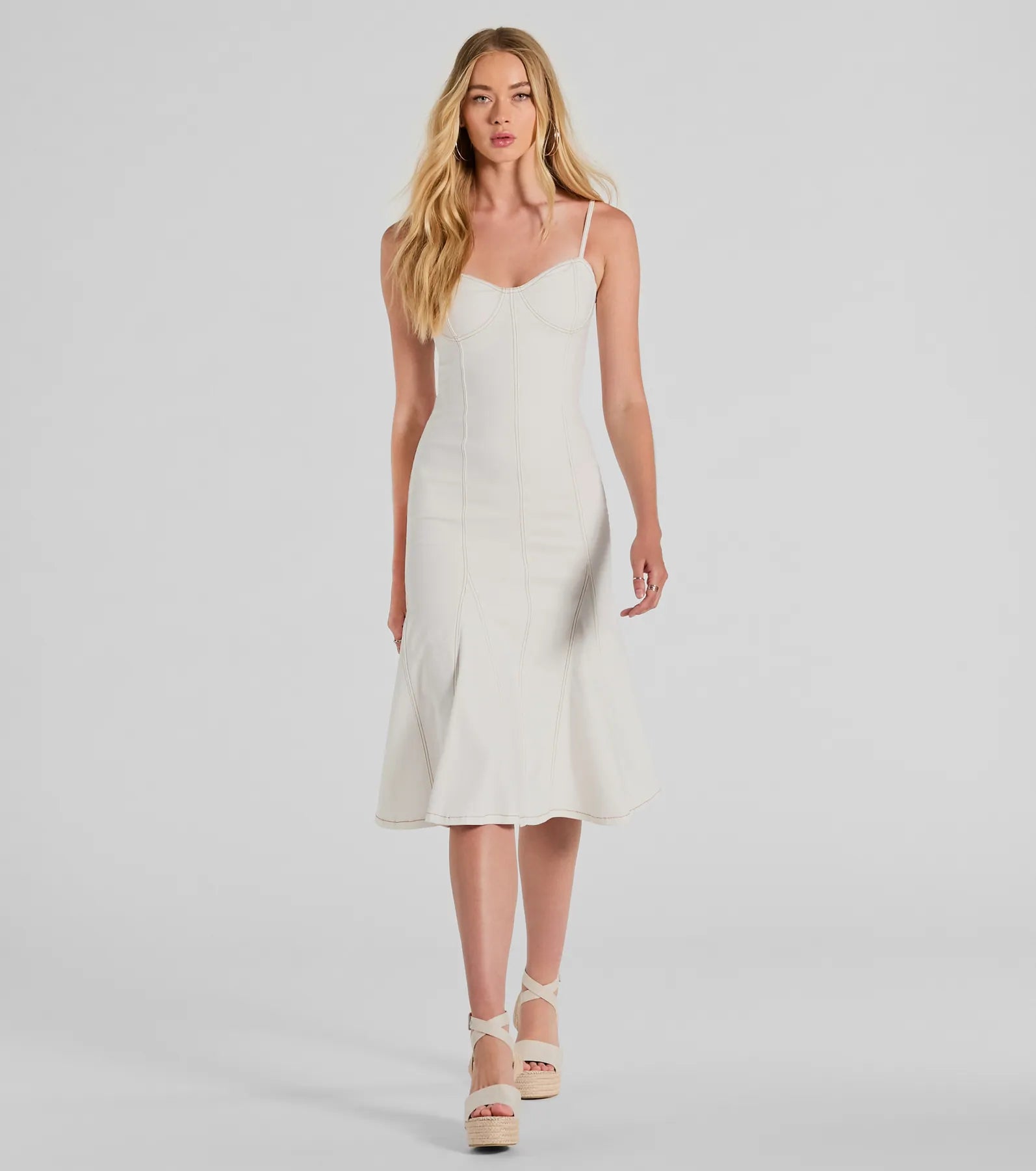 Midi dresses with wrap - around skirts for a customizable fitSweet Day Sleeveless Mermaid Denim Midi Dress Midi dresses with wrap - around skirts for a customizable fitSweet Day Sleeveless Mermaid Denim Midi Dress