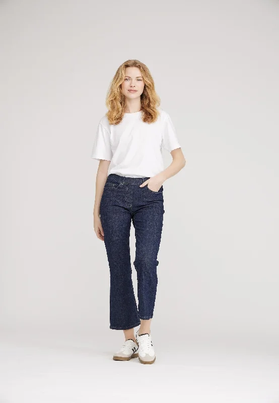 Men's Denim Henley Top with a Contrast Collar for a Stylish TwistHelen Straight - Extra Short Length - Dark Blue Denim Men's Denim Henley Top with a Contrast Collar for a Stylish TwistHelen Straight - Extra Short Length - Dark Blue Denim