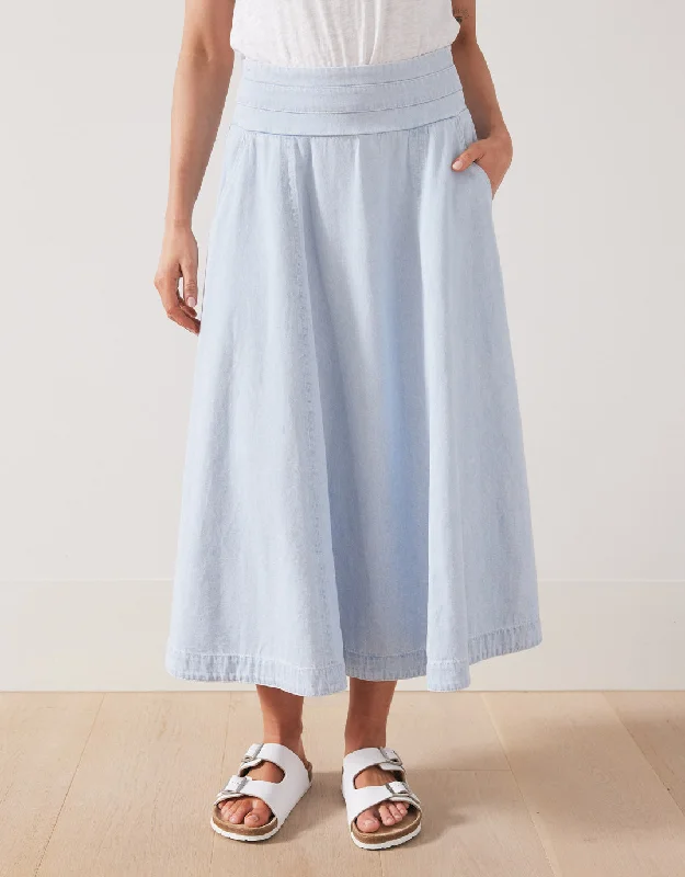 Men's Denim Jean Jacket with a Sherpa Lining for Winter WarmthDakota Denim Midi Skirt - Light Wash Men's Denim Jean Jacket with a Sherpa Lining for Winter WarmthDakota Denim Midi Skirt - Light Wash