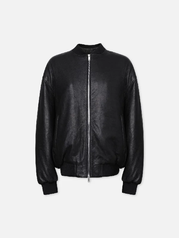 Men's Denim Shirt with a Hidden Pocket for Valuables for Travel ConvenienceOversized Leather Bomber -- Black Men's Denim Shirt with a Hidden Pocket for Valuables for Travel ConvenienceOversized Leather Bomber -- Black