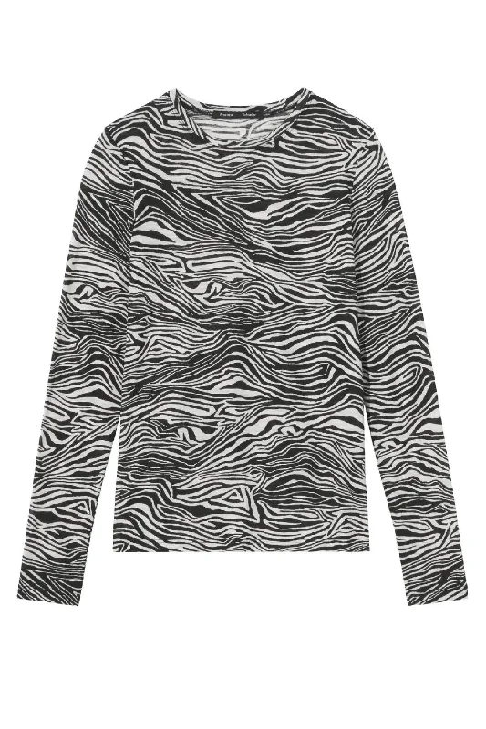Men's Denim Trucker Jacket with Patches for a Retro and Edgy AppearanceProenza Schouler Printed Zebra Long Sleeve T-Shirt - Ecru/ Black Men's Denim Trucker Jacket with Patches for a Retro and Edgy AppearanceProenza Schouler Printed Zebra Long Sleeve T-Shirt - Ecru/ Black