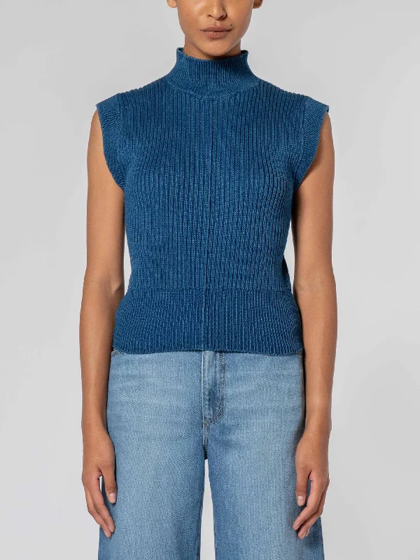 Men's Denim Shirt with a Hidden Pocket for Valuables for Travel ConvenienceRowena Knit Indigo Men's Denim Shirt with a Hidden Pocket for Valuables for Travel ConvenienceRowena Knit Indigo