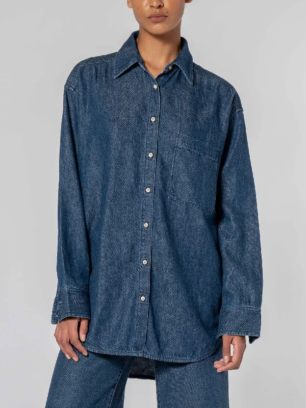 Men's Denim Crop Top for a Modern and Fashion - Forward StyleTessa Shirt Blue Steel