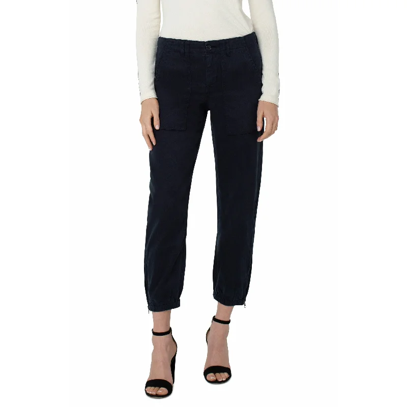 Women's cargo hiking pants Embroidered women jeans with intricate patterns Crop Utility Pant