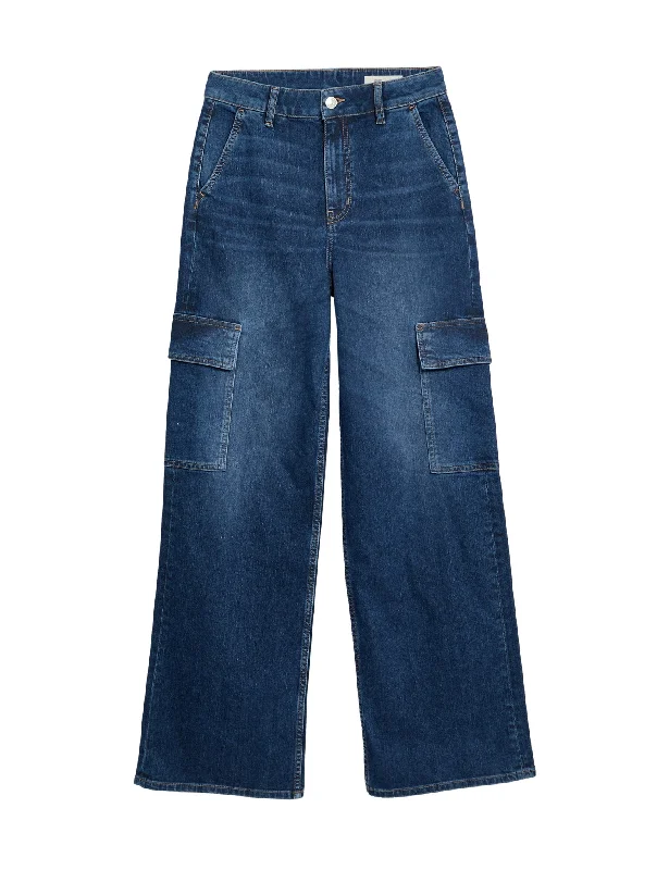 Women's ruffled hem dress pants Cargo women jeans with multiple pockets for added functionality High Waisted Wide Leg Cargo Jeans Women's ruffled hem dress pants Cargo women jeans with multiple pockets for added functionality High Waisted Wide Leg Cargo Jeans