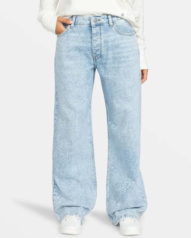 Women's long - length casual pants Straight - leg women jeans with a classic and timeless appeal Milla Baggy Jeans - Glacier