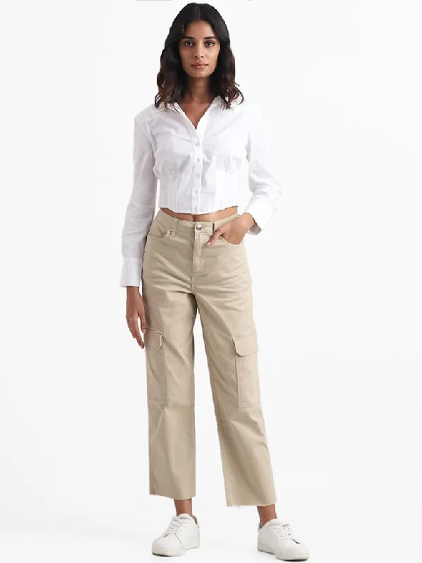 Women's petite - fit skinny pants High - waisted women jeans for a flattering silhouette Nuon Beige Slim - Fit Mid - Rise Jeans Women's petite - fit skinny pants High - waisted women jeans for a flattering silhouette Nuon Beige Slim - Fit Mid - Rise Jeans
