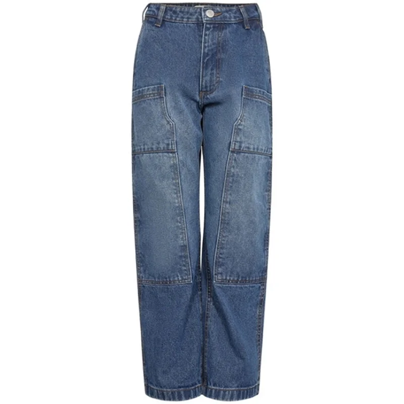 Women's sleeveless romper pants Colored women jeans in vibrant hues like red and yellow Sofie Schnoor Navy Blue Pants