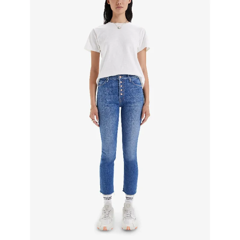 Women's pants with mesh panels Jeggings women jeans combining the comfort of leggings and style of jeans The Pixie Dazzler Ankle Fray